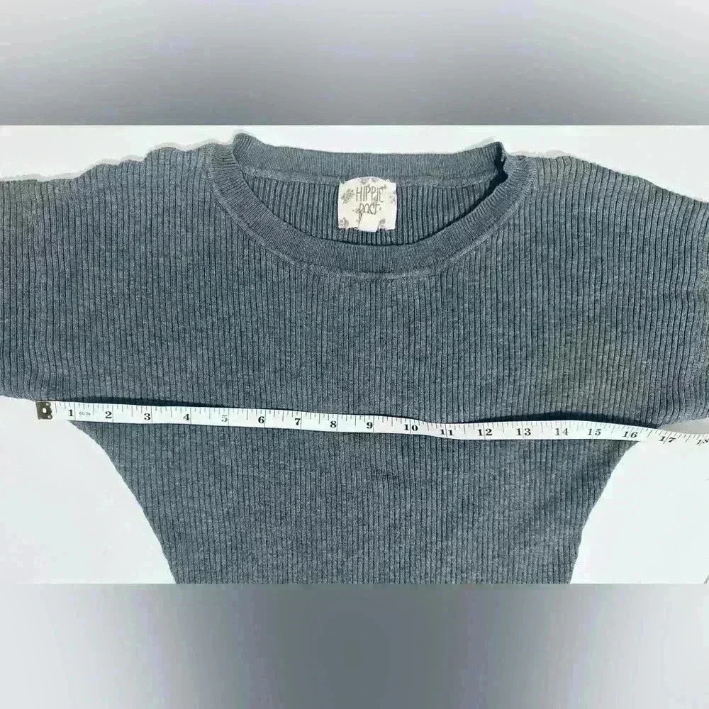 Hippie Rose Heather Grey Lightweight Bodycon Sweater Dress, Women's Size Small - Picture 3 of 10